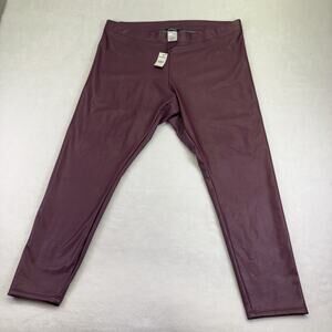 EXPRESS High Waist Faux Leather Leggings Pants Merlot Red Womens Size XL